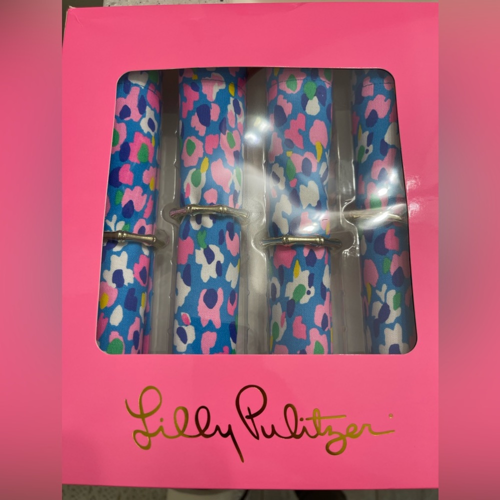 Lilly Pulitzer Set if 4 Napkins/Gold Rings